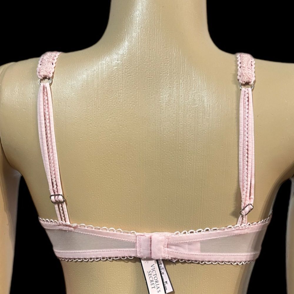 Victoria’s Secret Dream Angels crochet unlined bralette bra pink Medium - Picture 9 of 9